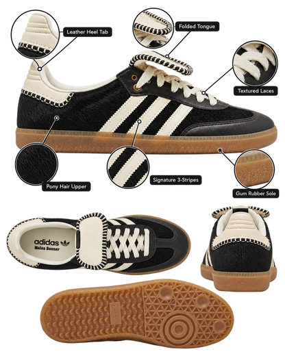 Adidas Samba Pony 'Black' x Wales Bonner