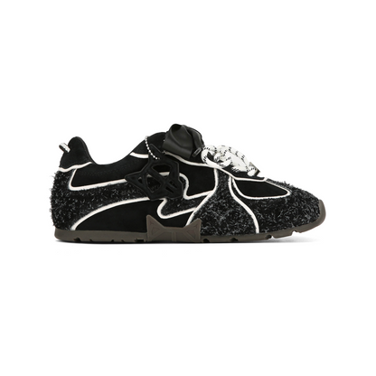 Adored Black Hairy Suede