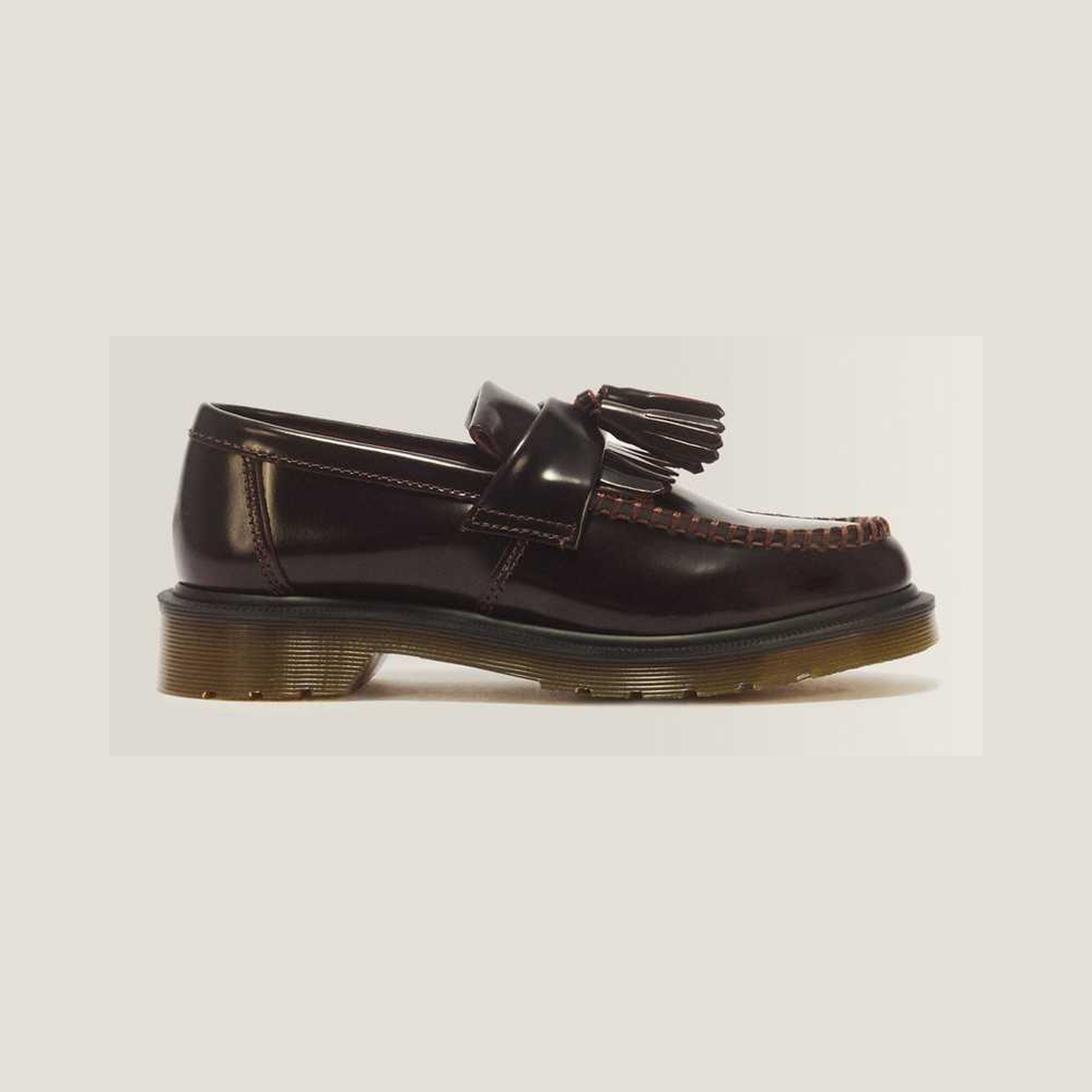Adrian Arcadia Leather Tassel Loafers — Cherry Red Arcadia