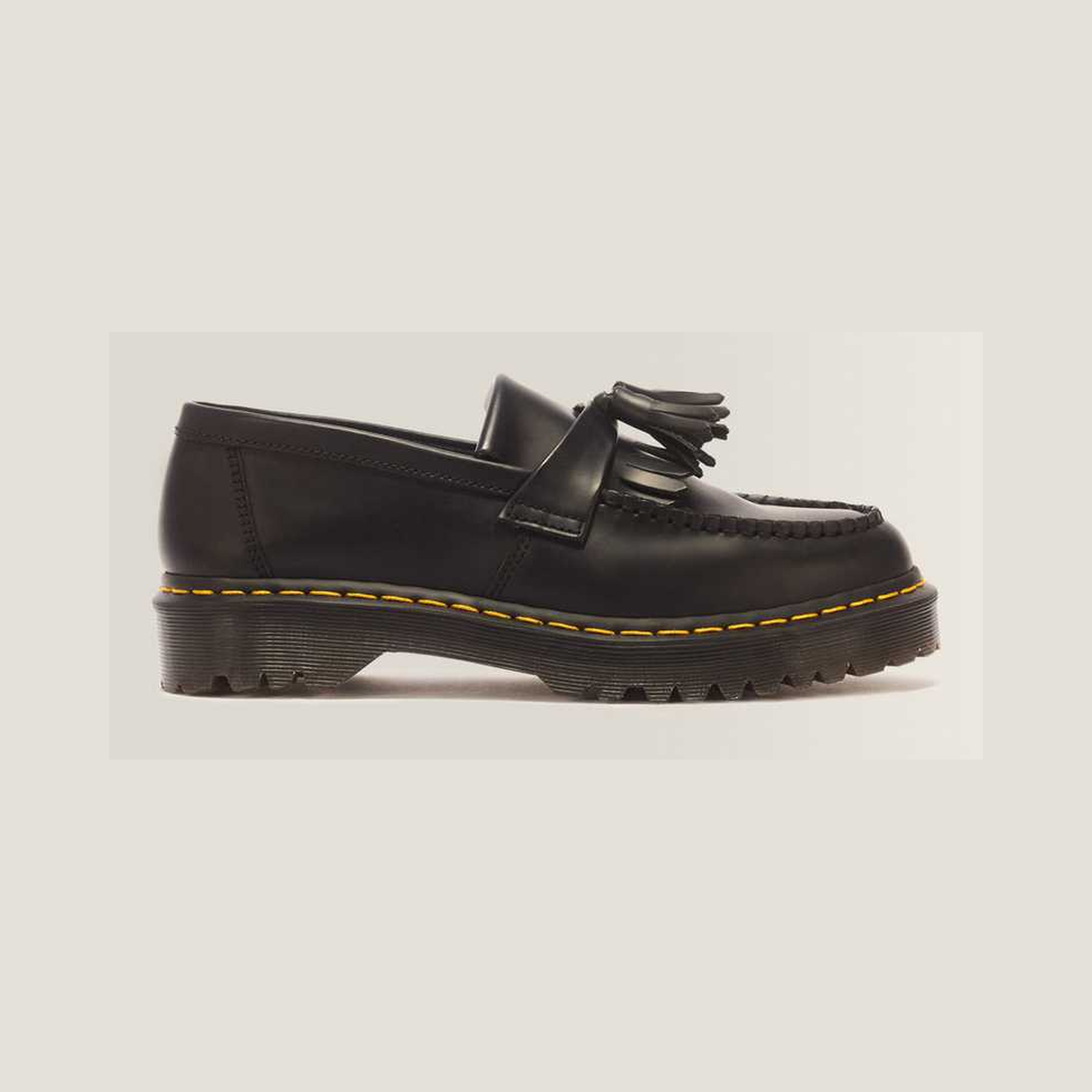 Adrian Bex Smooth Leather Tassel Loafers — Black