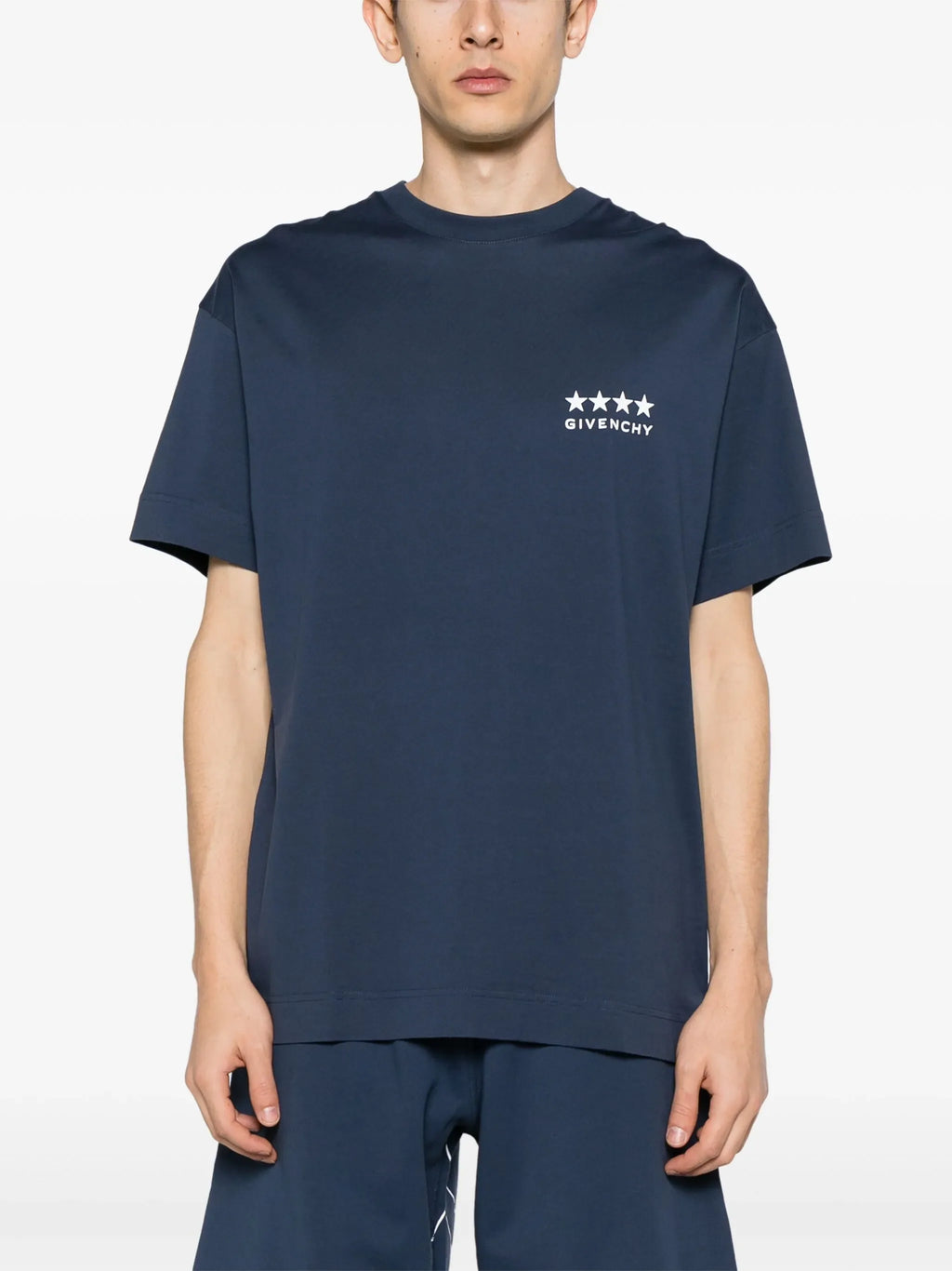 Givenchy 4G Stars Logo T-Shirt in Navy