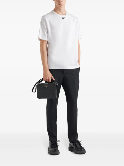 Prada Triangle Plaque T-Shirt in White