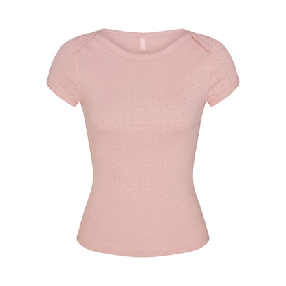 Heavy Pointelle Boatneck Tee