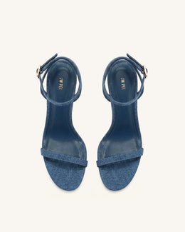 Alivia Gold Metal Heel Sandals - Denim Blue