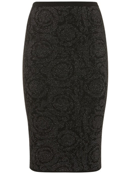 Versace Barocco lurex knit midi skirt