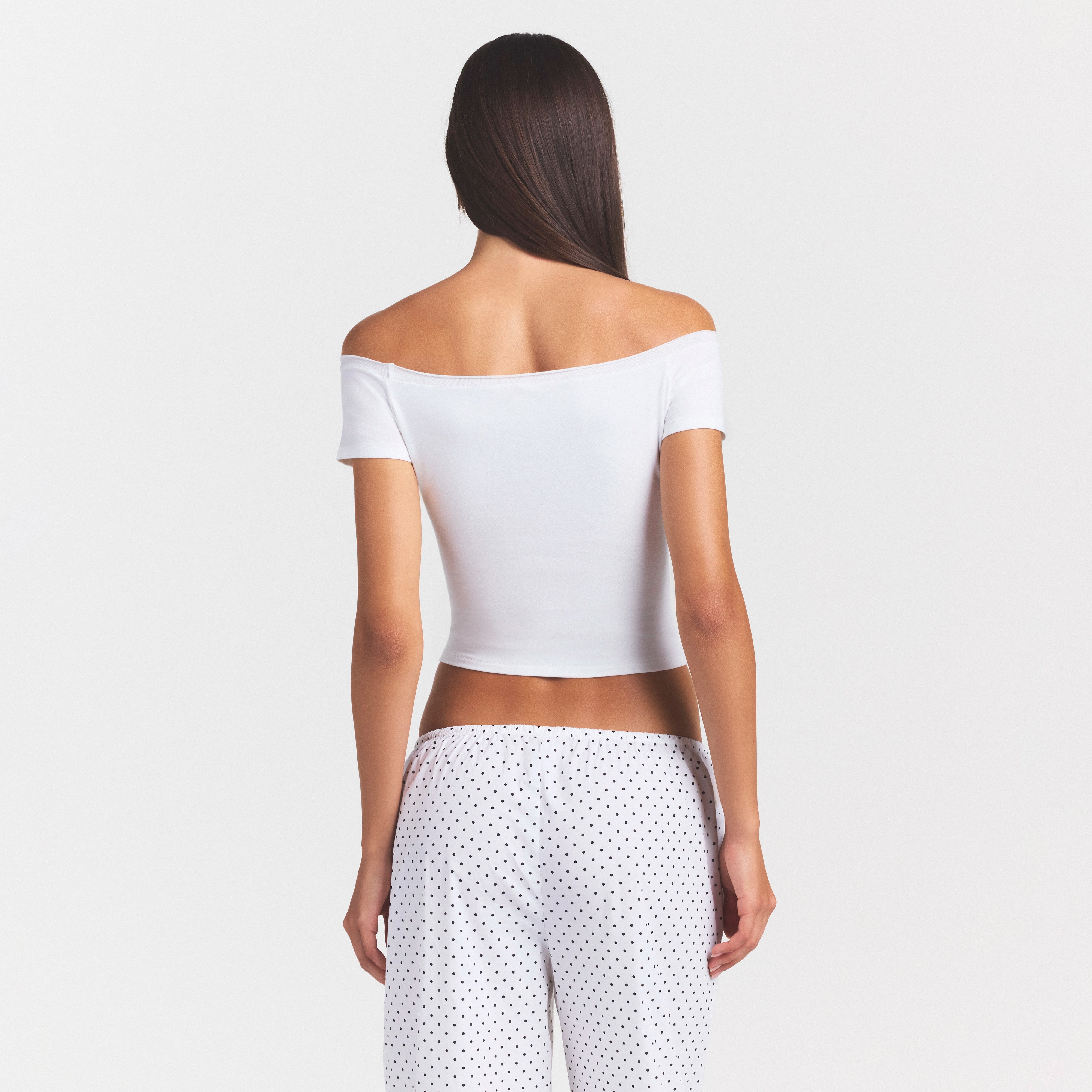 Cotton Jersey Off the Shoulder Top