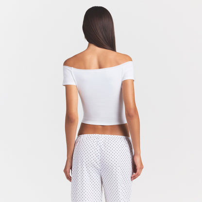 Cotton Jersey Off the Shoulder Top