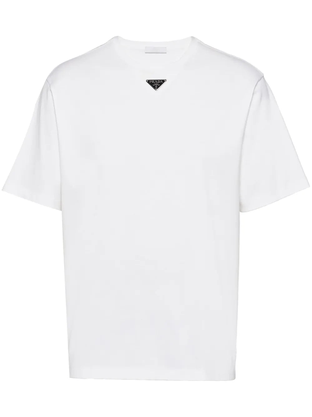 Prada Triangle Plaque T-Shirt in White