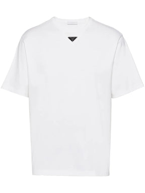 Prada Triangle Plaque T-Shirt in White