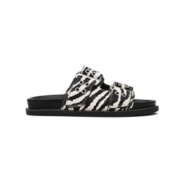 Agent Zebra Print Flat Sandals