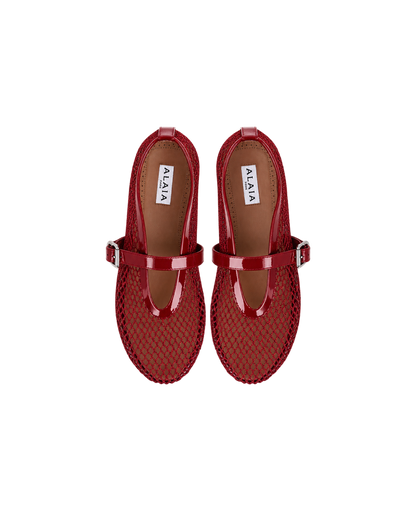 Alaïa Carmine BALLET FLATS IN FISHNET