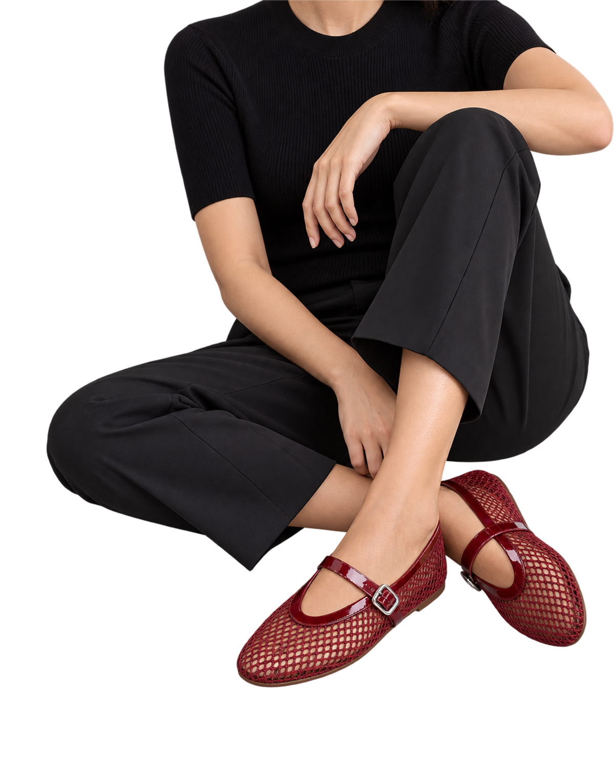 Alaïa Carmine BALLET FLATS IN FISHNET