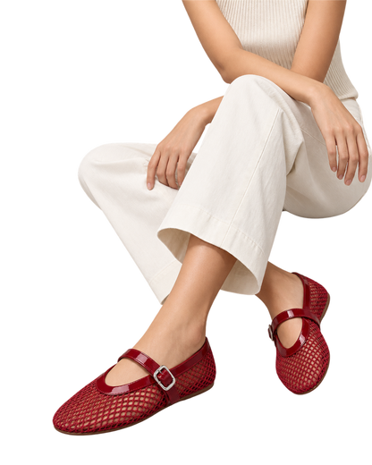 Alaïa Carmine BALLET FLATS IN FISHNET