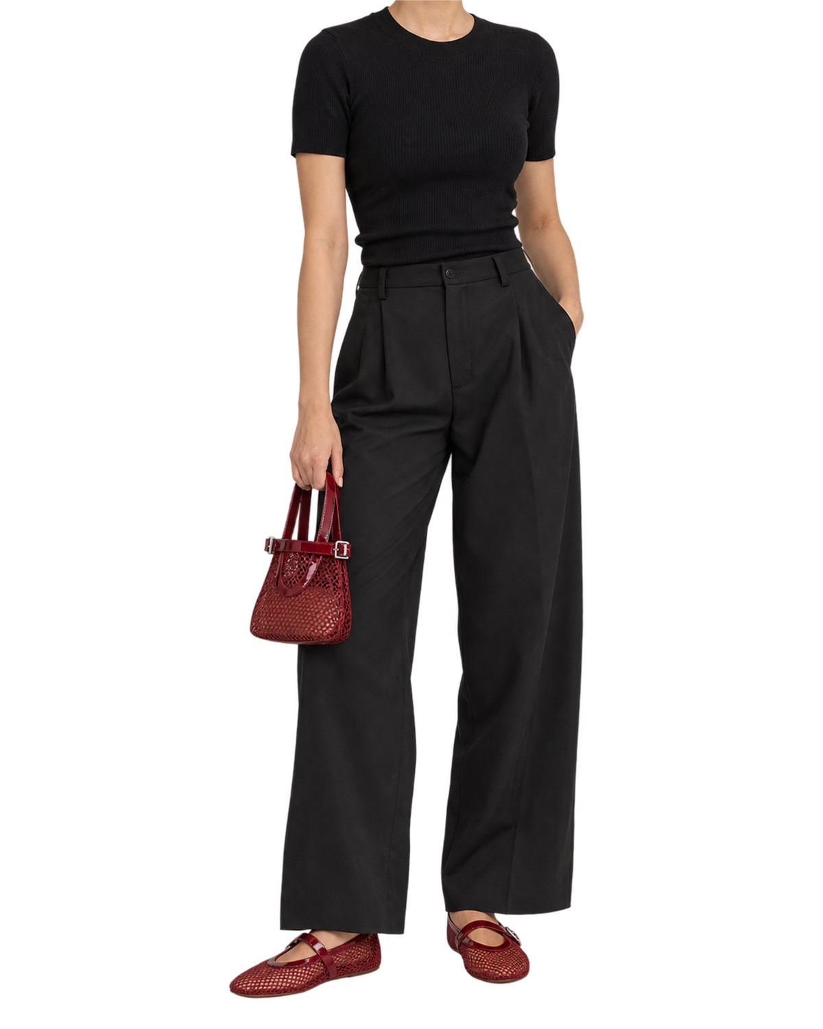 Alaïa Carmine BALLET FLATS IN FISHNET