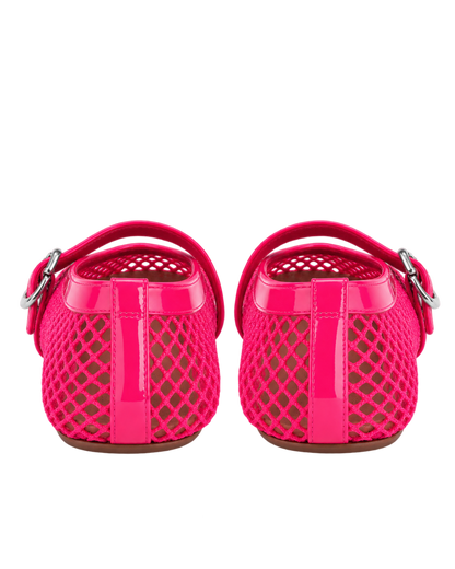 Alaïa Fuschia BALLET FLATS IN FISHNET