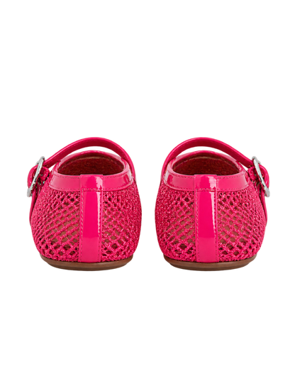 Alaïa Fuschia BALLET FLATS IN FISHNET