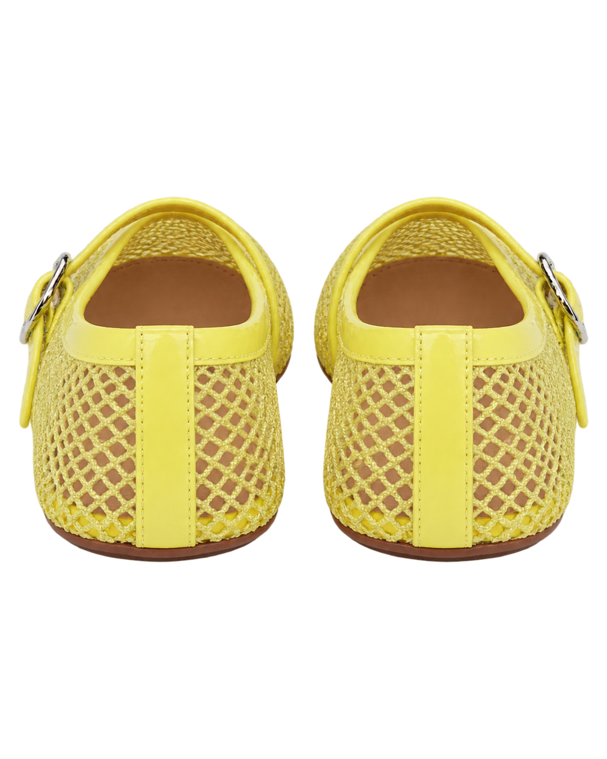 Alaïa Lemon Yellow BALLET FLATS IN FISHNET