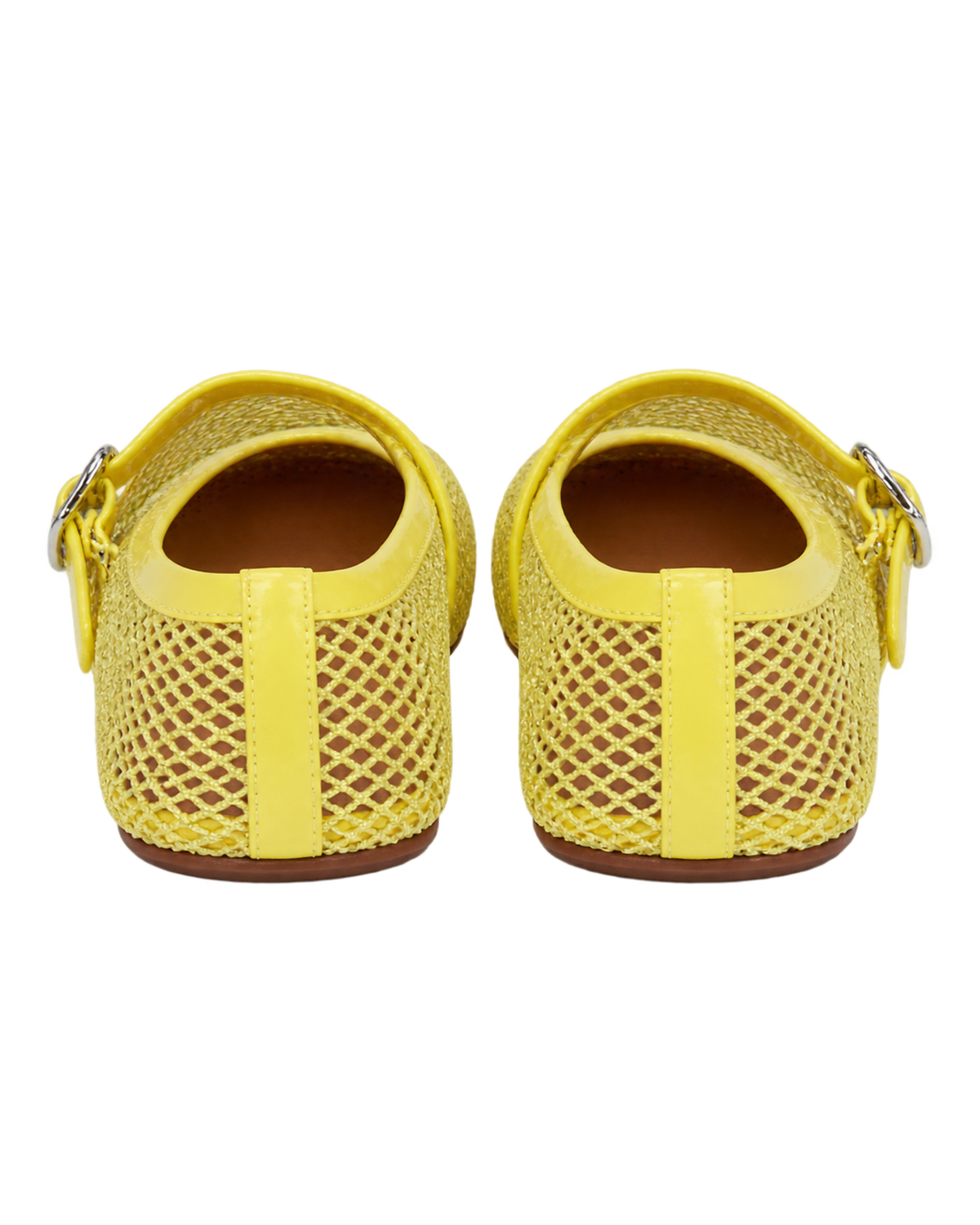 Alaïa Lemon Yellow BALLET FLATS IN FISHNET