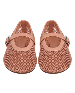 Alaïa Nude BALLET FLATS IN FISHNET