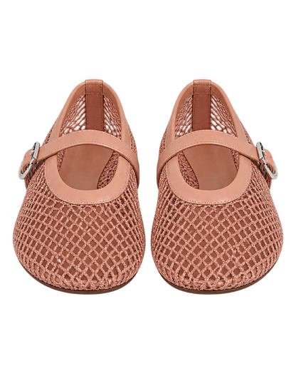Alaïa Nude BALLET FLATS IN FISHNET