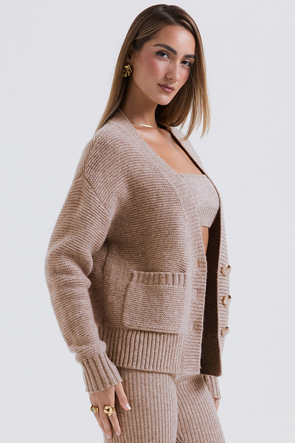 Barley chunky natural wool cardigan