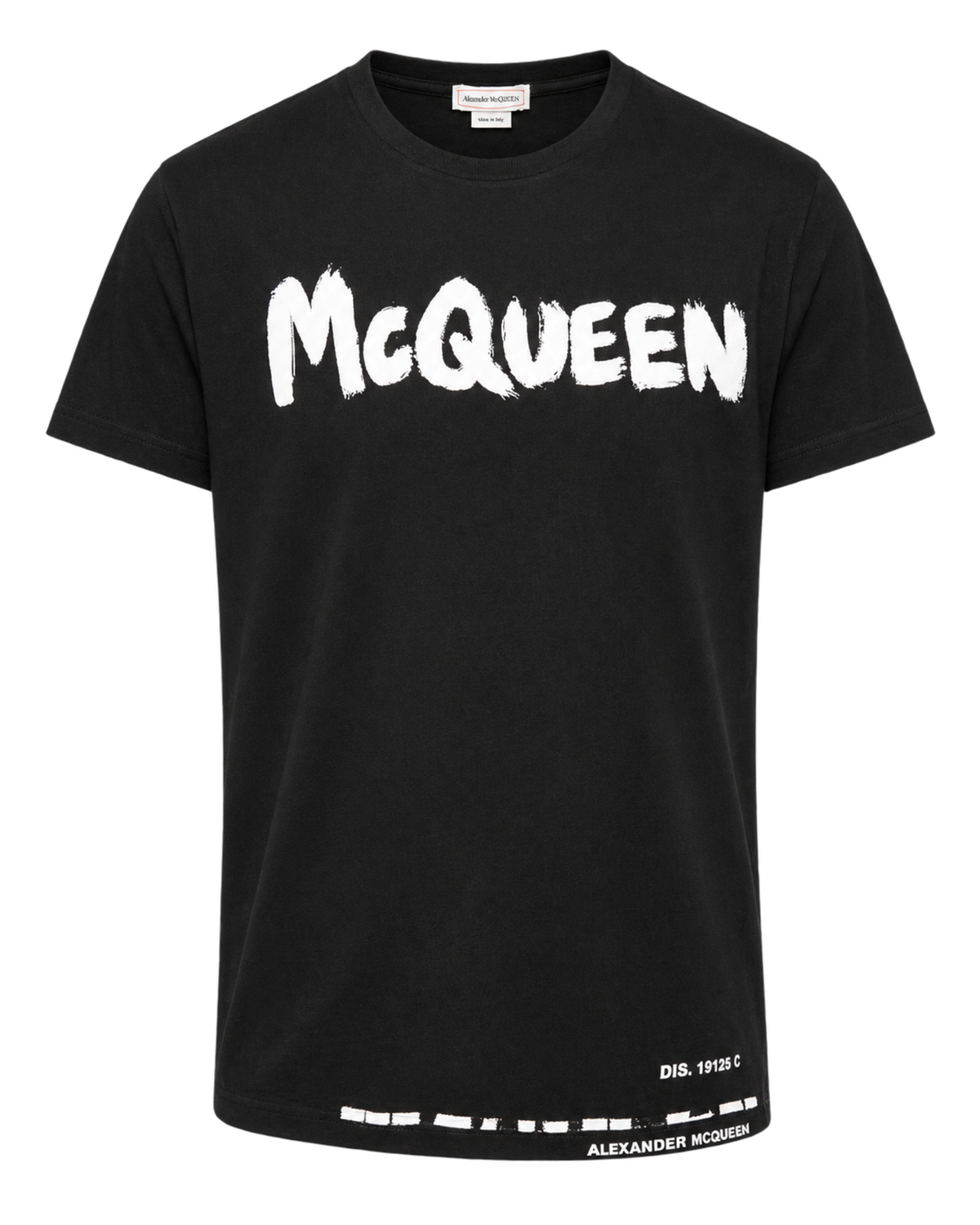 Alexander McQueen Black Cotton Graffiti Logo T-Shirt L