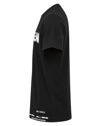 Alexander McQueen Black Cotton Graffiti Logo T-Shirt L
