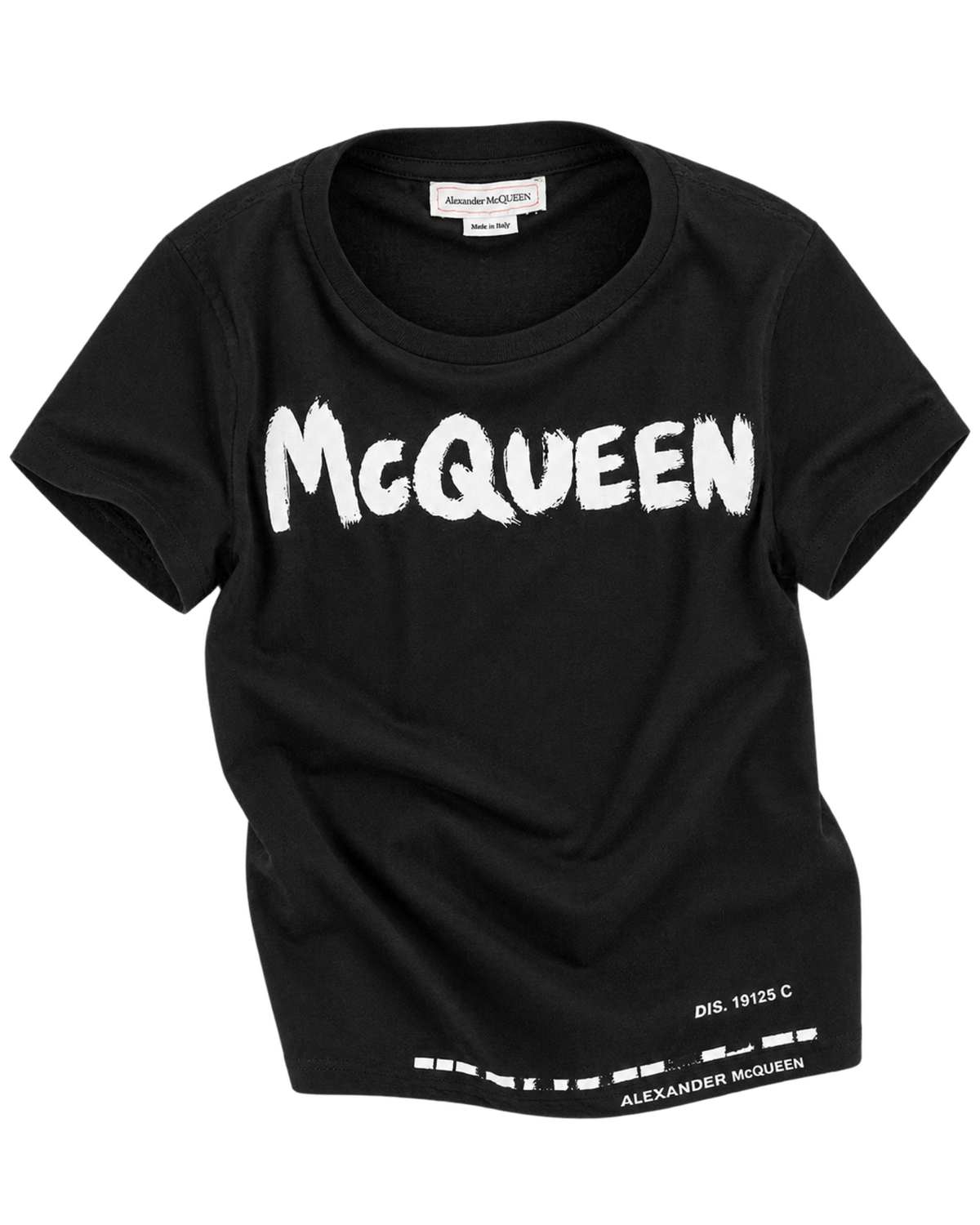 Alexander McQueen Black Cotton Graffiti Logo T-Shirt L