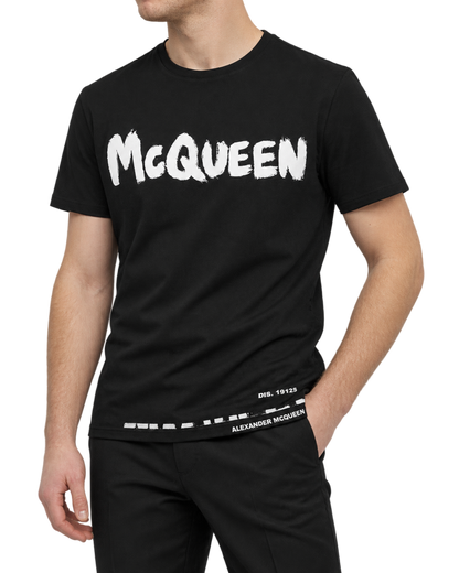 Alexander McQueen Men's Graffiti Logo T-Shirt