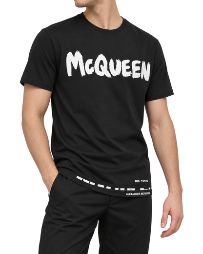 Alexander McQueen Men's Graffiti Logo T-Shirt