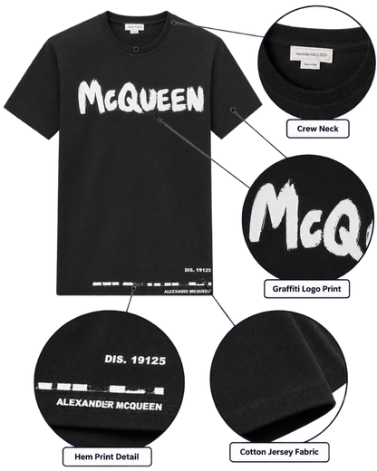 Alexander McQueen Men's Graffiti Logo T-Shirt