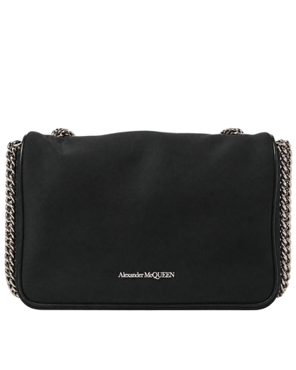ALEXANDER MCQUEEN Nylon Graffiti Skull Small Crossbody Bag Black White