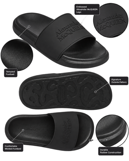 Alexander McQueen Pool Slides in Rubber