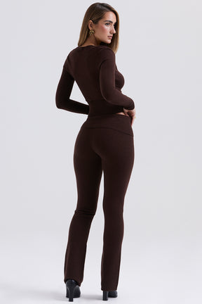Chocolate cashmere blend trousers