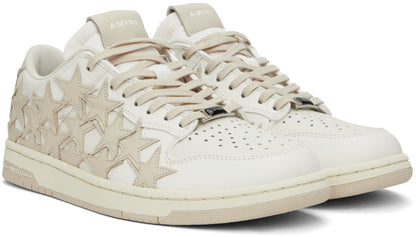 Amiri Amiri Beige & White Stars Low Sneakers - Size: UK 14 Sneakers | Shop From The Mirage