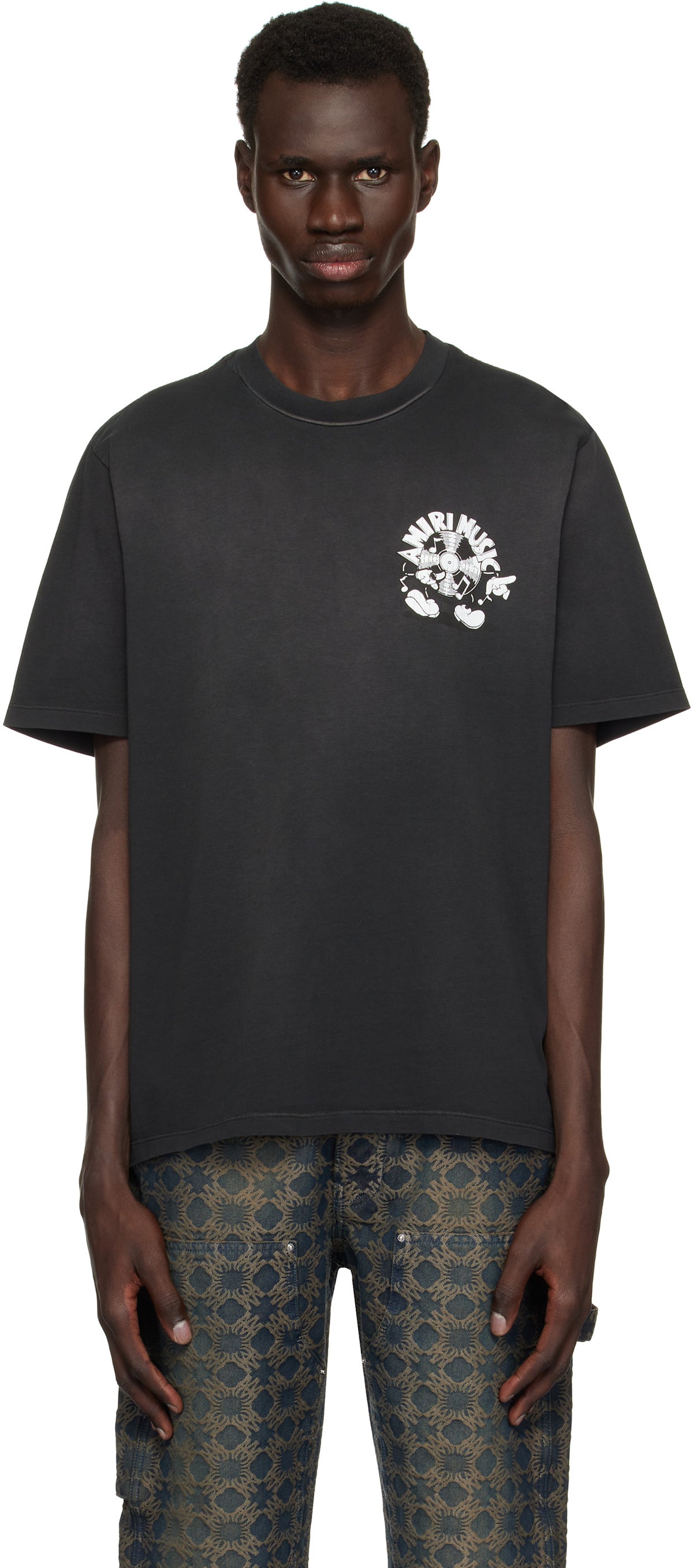 AMIRI Black 'Amiri Music' Record T-shirt