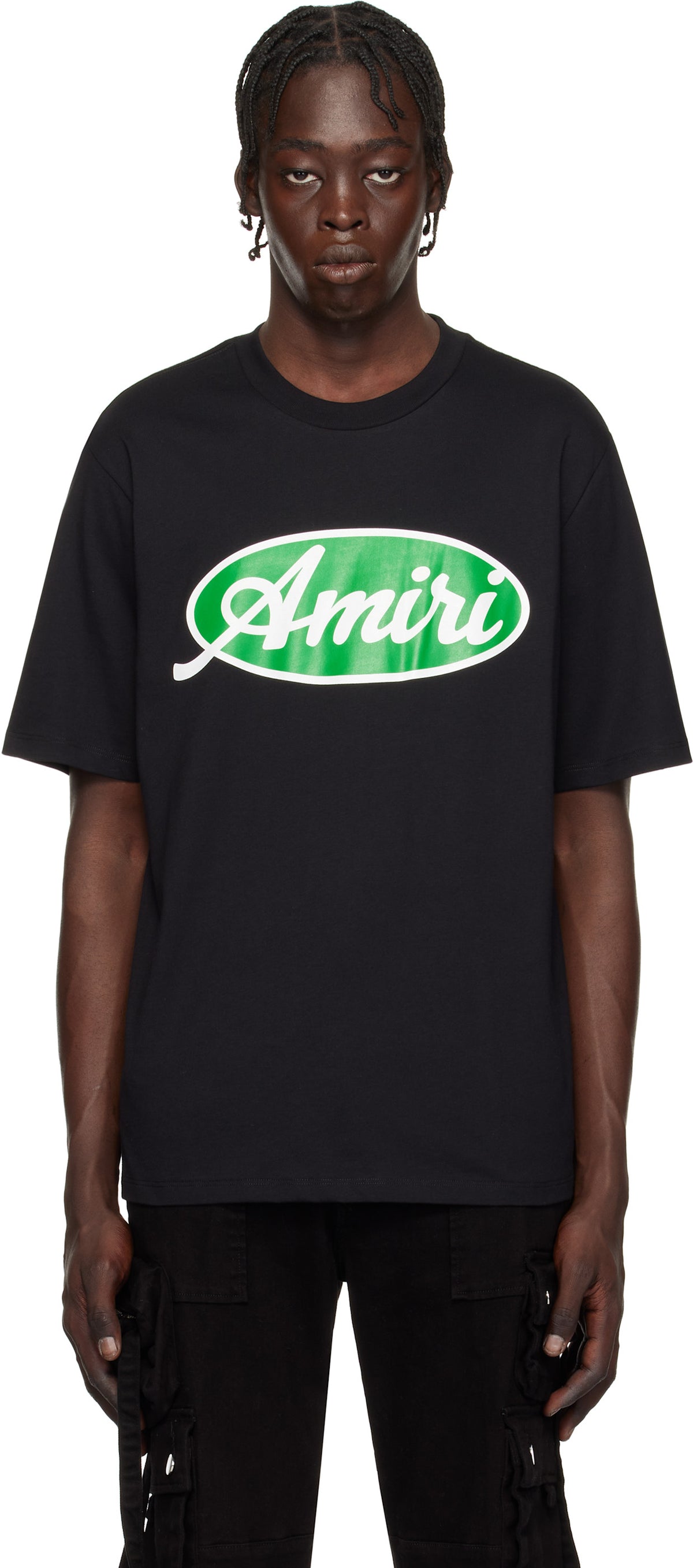AMIRI Black 'Amiri' Oval T-shirt