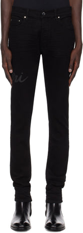 AMIRI Black 'Amiri' Script Logo Jeans