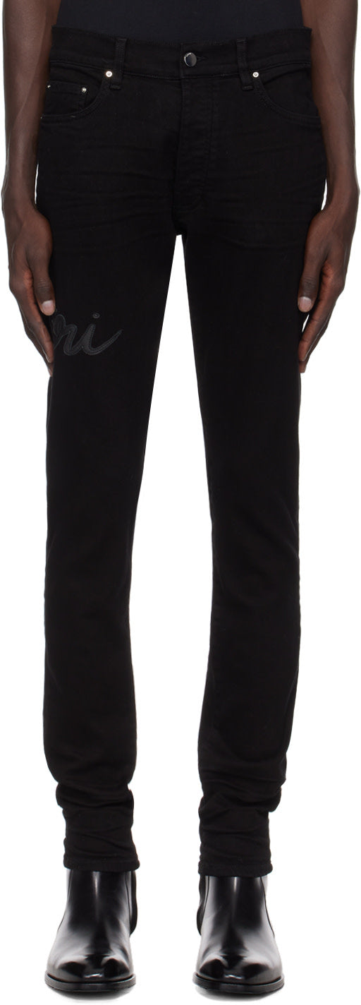 AMIRI Black 'Amiri' Script Logo Jeans