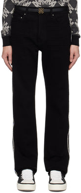 AMIRI Black Crystal Stripe Slim Jeans