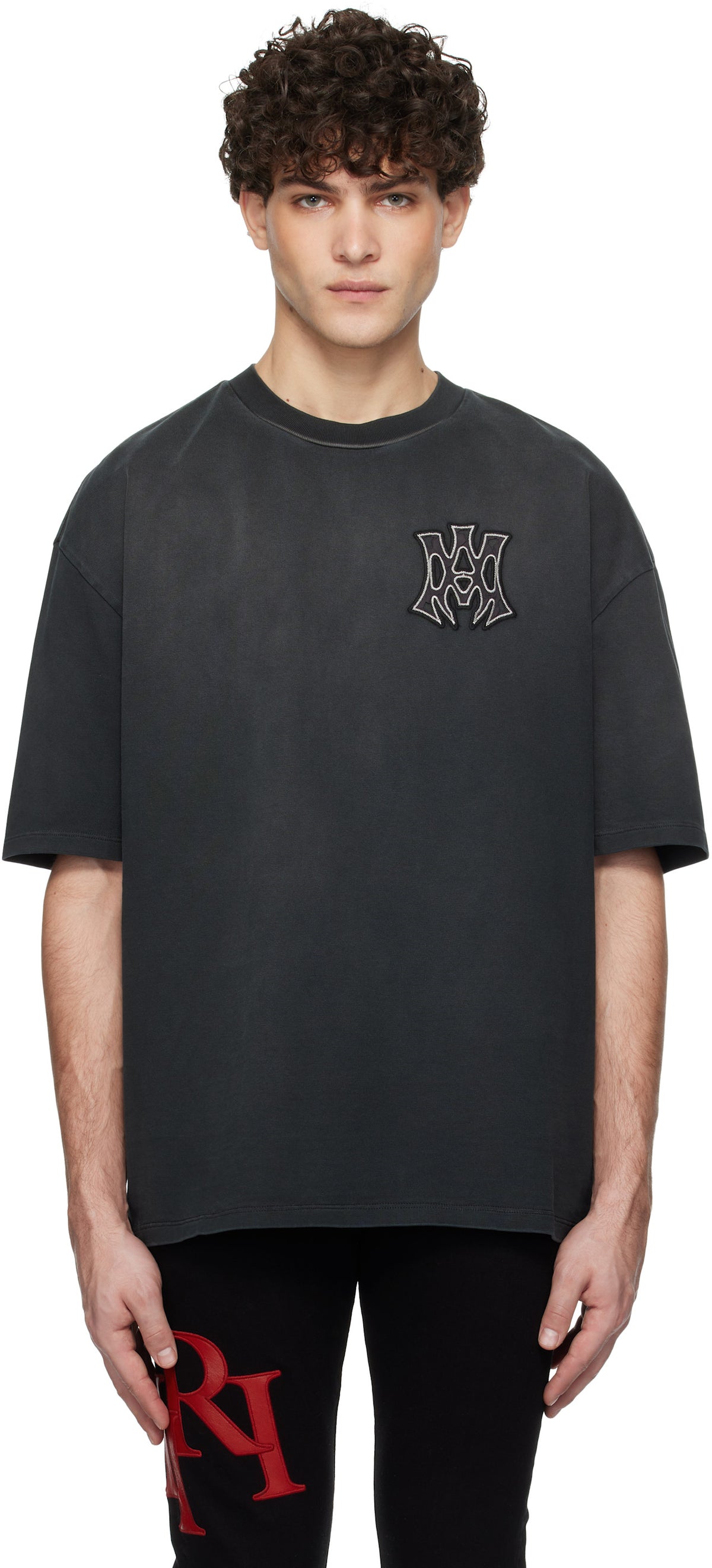 AMIRI Black 'MA Hollywood' Oversized T-shirt