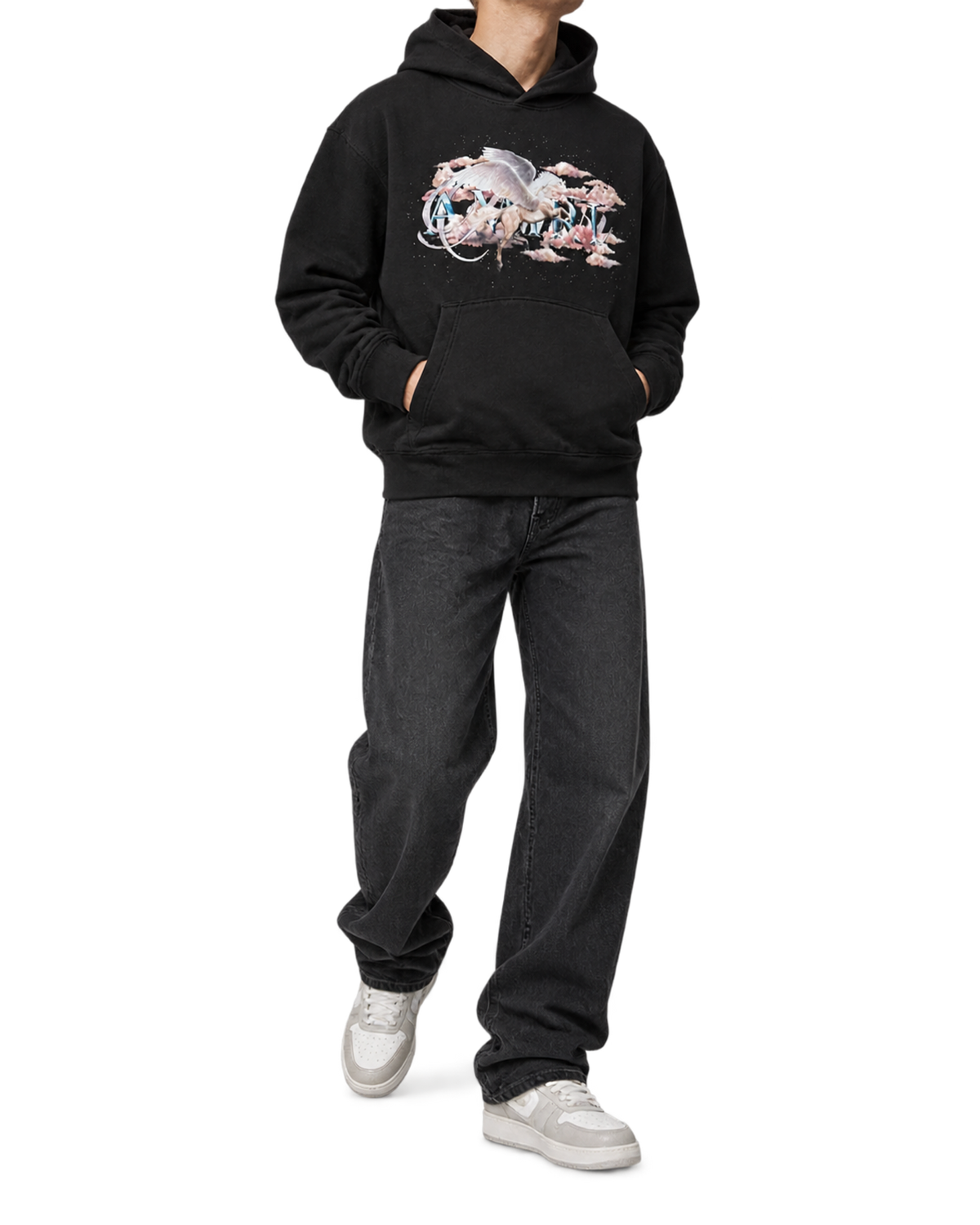 AMIRI Black Pegasus Script Hoodie