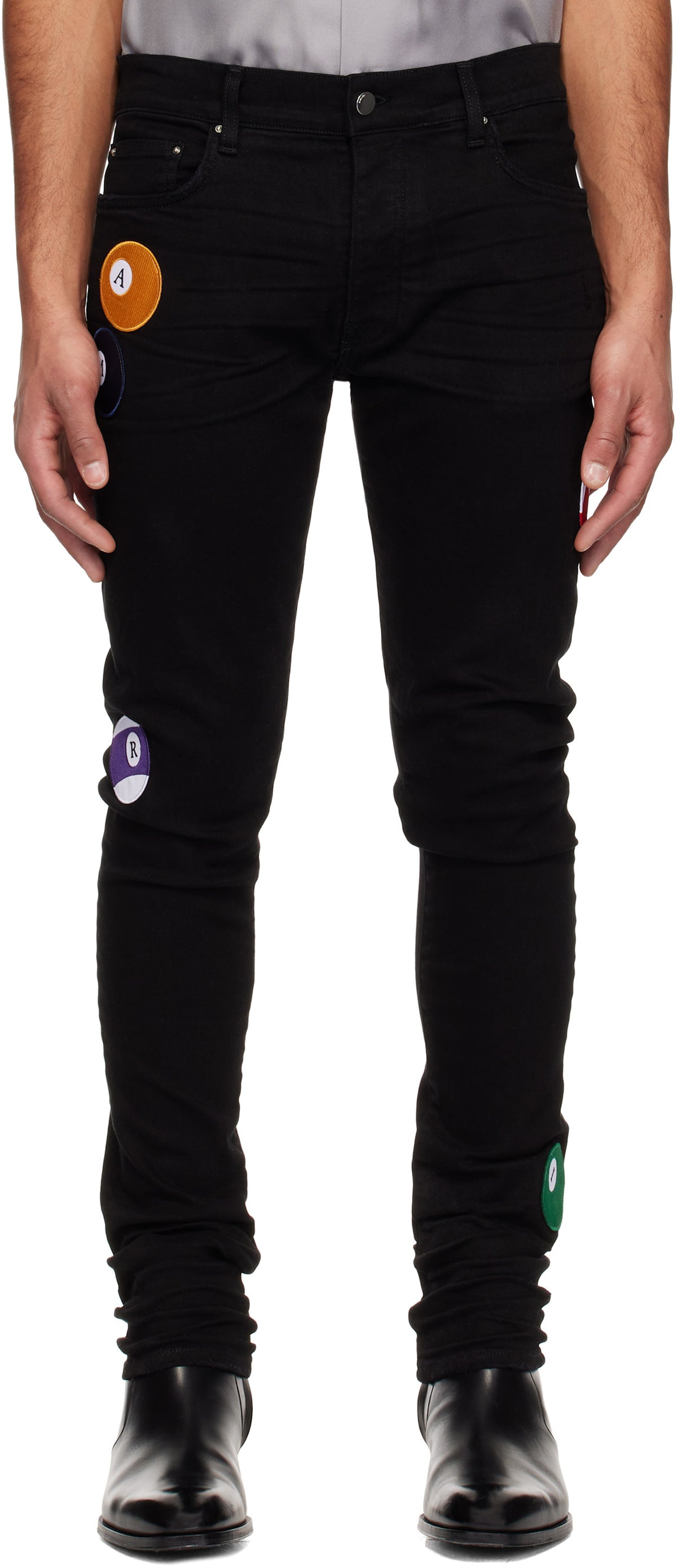 AMIRI Black Pool Ball Skinny Jeans