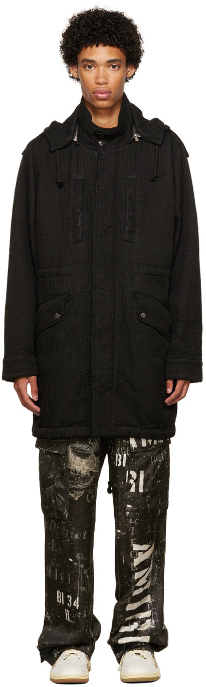 AMIRI Black Quilted Fishtail Parka
