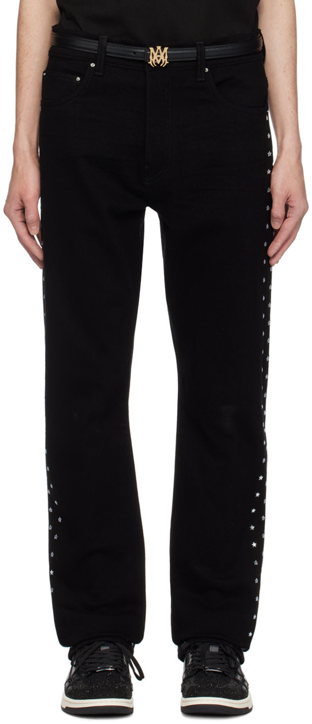 AMIRI Black Star Crystal Slim Jeans