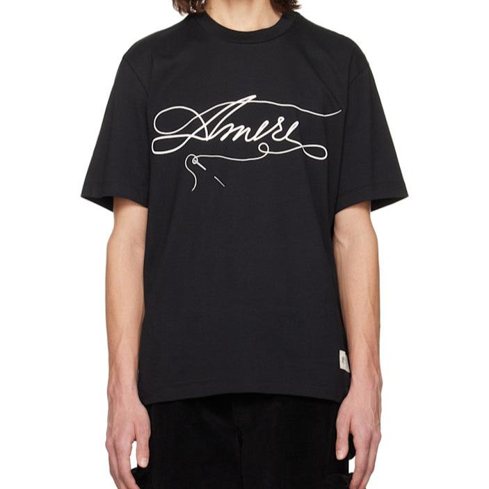 Amiri AMIRI Black Stitch T-Shirt - Size: XS T-Shirts | Shop From The Mirage