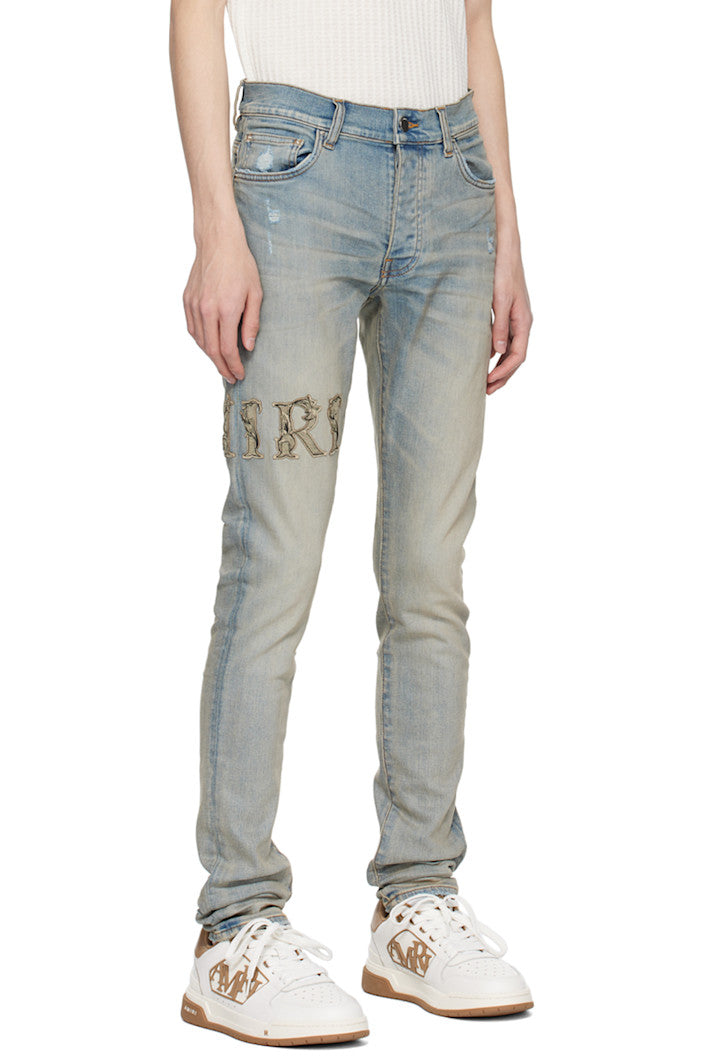 Amiri AMIRI Blue Baroque Jeans - Size: 28 Jeans | Shop From The Mirage