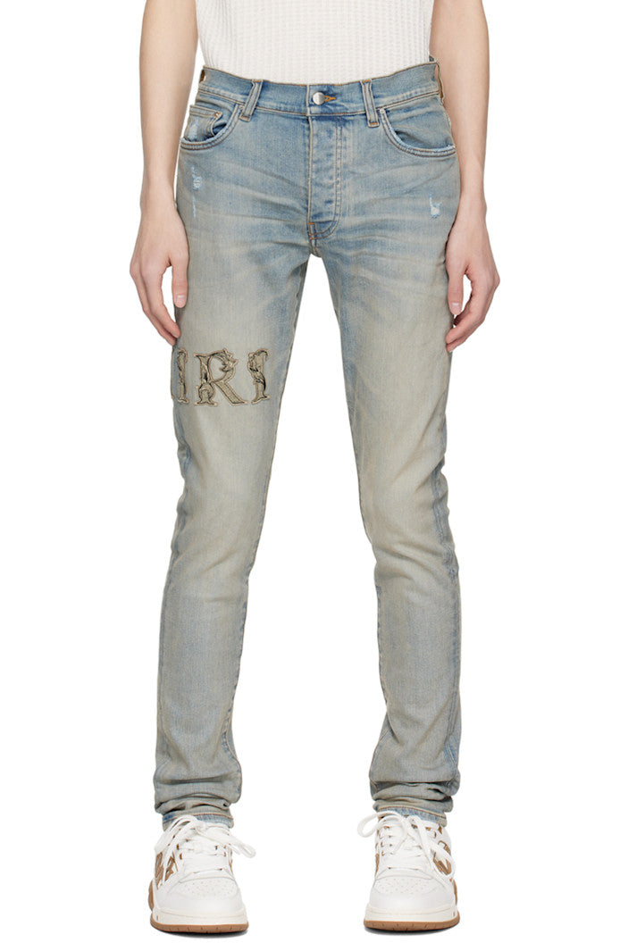 Amiri AMIRI Blue Baroque Jeans - Size: 28 Jeans | Shop From The Mirage