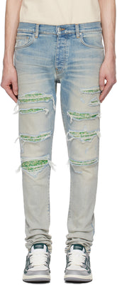 AMIRI Blue Boucle Thrasher Jeans