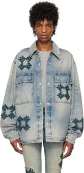 AMIRI Blue MA Quad Appliqué Denim Overshirt